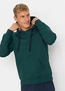 Sweatshirt med huva i ren bomull, bonprix
