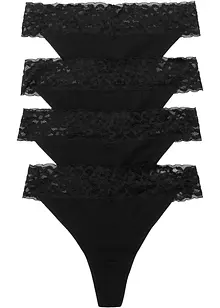 Stringtrosa med bomull (4-pack), bonprix