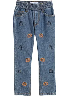 Stretchjeans med broderi för barn, Regular Fit, bonprix