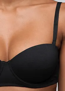 BH med bygel och flexibla axelband (2-pack), med ekologisk bomull, bonprix