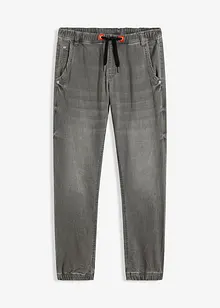 Dra på-jeans i trikå, regular fit, straight, bonprix