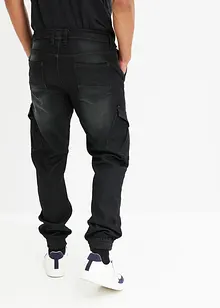 Mjuka jeans med cargofickor, Regular Fit, Straight, bonprix