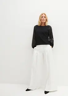 Finstickad tröja i följsam viskosmix, bonprix