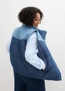 Quiltad jeansväst, bonprix