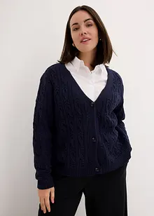 Cardigan med flätstickning, bonprix