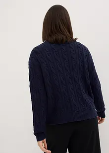 Cardigan med flätstickning, bonprix