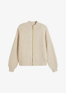 Cardigan med flätstickning, bonprix