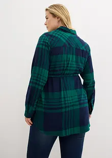 Lång mamma-/amningsblus i flanell, bonprix