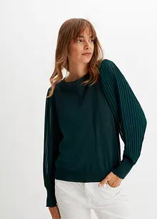 Tröja med plissérade ärmar, bonprix