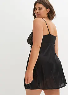 Negligé i glansigt material, bonprix