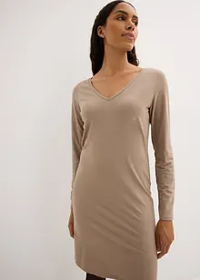 Jerseyklänning med V-ringning (2-pack), bonprix