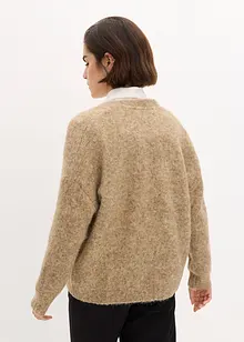 Cardigan med ylleandel, bonprix