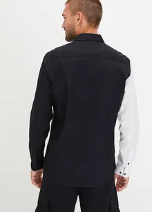 Långärmad skjorta med colour blocking, ekologisk bomull, Slim Fit, bonprix