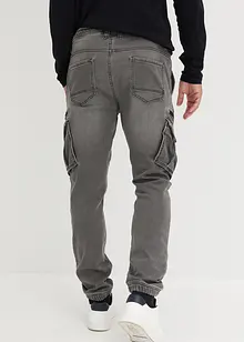 Mjuka jeans med cargofickor, Regular Fit, Straight, bonprix