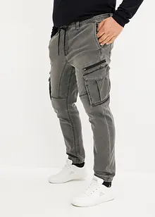 Mjuka jeans med cargofickor, Regular Fit, Straight, bonprix