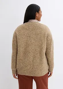 Cardigan med ylleandel, bonprix