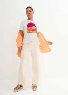 T-shirt med tryck och ekologisk bomull, bonprix