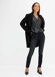 Skinnyjeans med pärlapplikation, bonprix