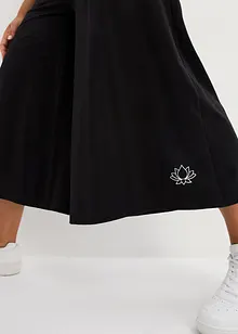 Sportig trikå-culottbyxa med komfortlinning, vadlång, bonprix