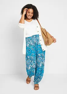 Mönstrad haremsbyxa i jersey av följsam viskos, bonprix