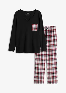 Pyjamas med flanellbyxa, bonprix