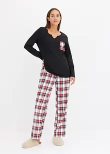 Pyjamas med flanellbyxa, bonprix