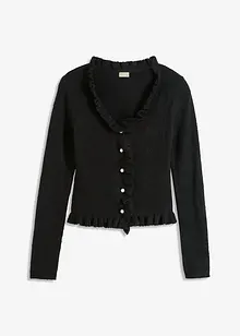 Cardigan med knappar i pärlemorlook, bonprix