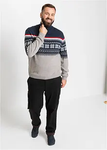 Lusemönstrad tröja med polokrage, bonprix