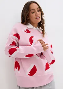 Jultröja i oversizemodell med rund halsringning, bonprix