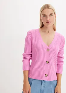 Ribbstickad cardigan, bonprix