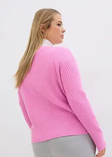 Ribbstickad cardigan, bonprix