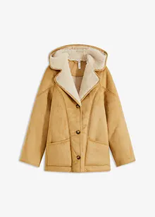 Shearling-jacka med huva, bonprix