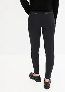 Leggings i stadig jersey med detaljer i skinnimitation, bonprix