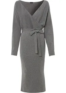 Stickad klänning i följsam viskosmix, bonprix