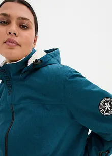 Lång vattentät funktionsjacka med teddyfleece, bonprix
