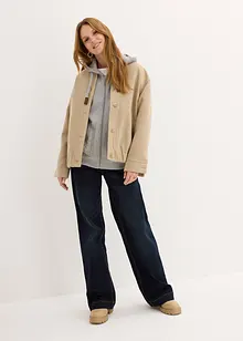 Munkjacka med stickad huva och ficka, bonprix