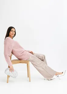 Bouclétröja med V-ringning, bonprix