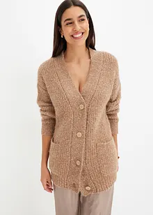 Fluffigt stickad cardigan, bonprix