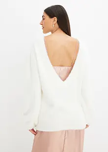 Oversized tröja med bar rygg, bonprix