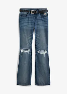 Bootcutjeans med skärp (2 delar), bonprix