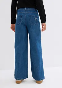 Jeans med broderi för barn, Wide Leg, bonprix