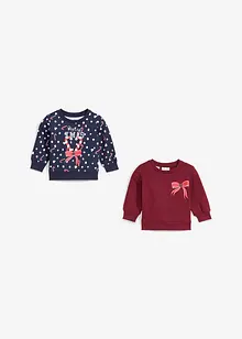 Sweatshirt med julmotiv för bebisar (2-pack), bonprix