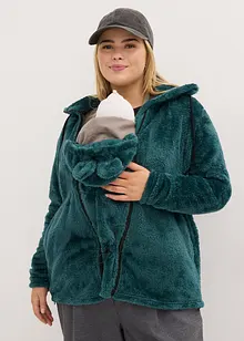 Mysig mammajacka av fleece med babyficka, bonprix