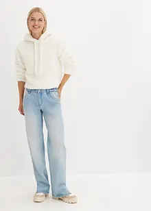 Wide Leg Jeans High Waist med bekväm midja, bonprix