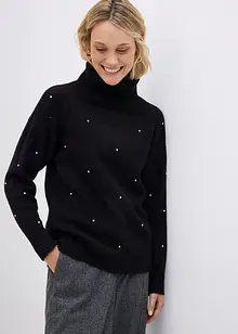 Polotröja med strass, bonprix