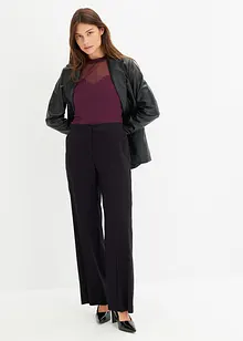 Långärmad topp med mesh, bonprix