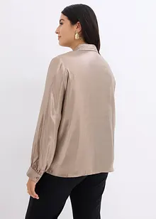 Skjortblus i glänsande satin, bonprix