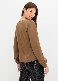 Blus i fin satin, bonprix