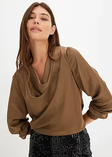 Blus i fin satin, bonprix