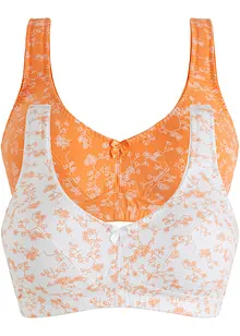 BH utan bygel (2-pack) i ekologisk bomull, bonprix